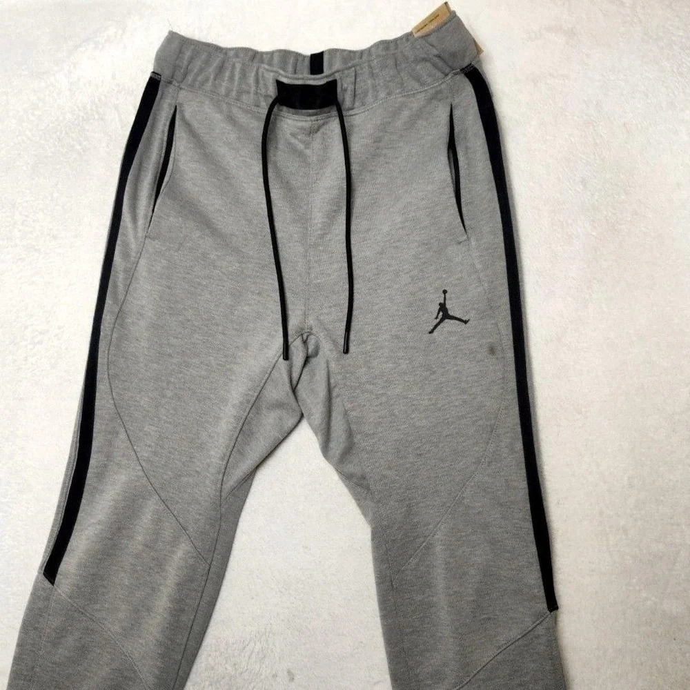 Nike AIr Jordan Jogger Pants Mens Small Gray Slim Workout Gym Zip Pocket DV9785